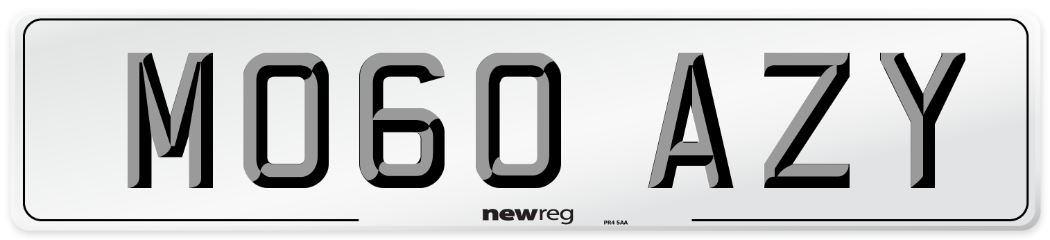 MO60 AZY Number Plate from New Reg